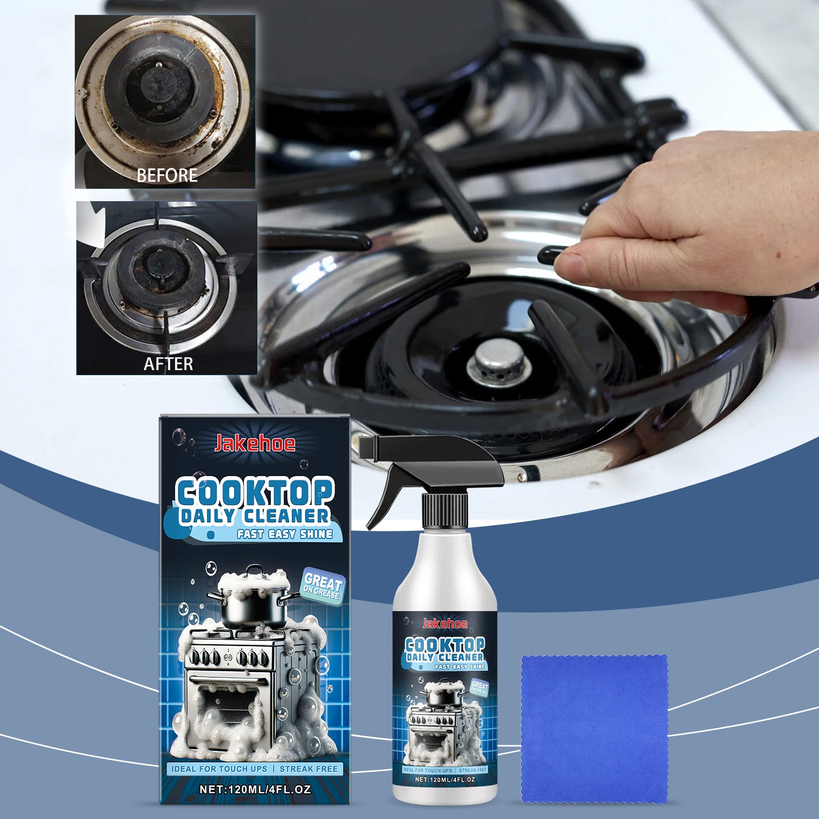Stove Foam Cleaner Household Kitchen Stove Cleaning and Polishing Stains Grease Foam Cleaner