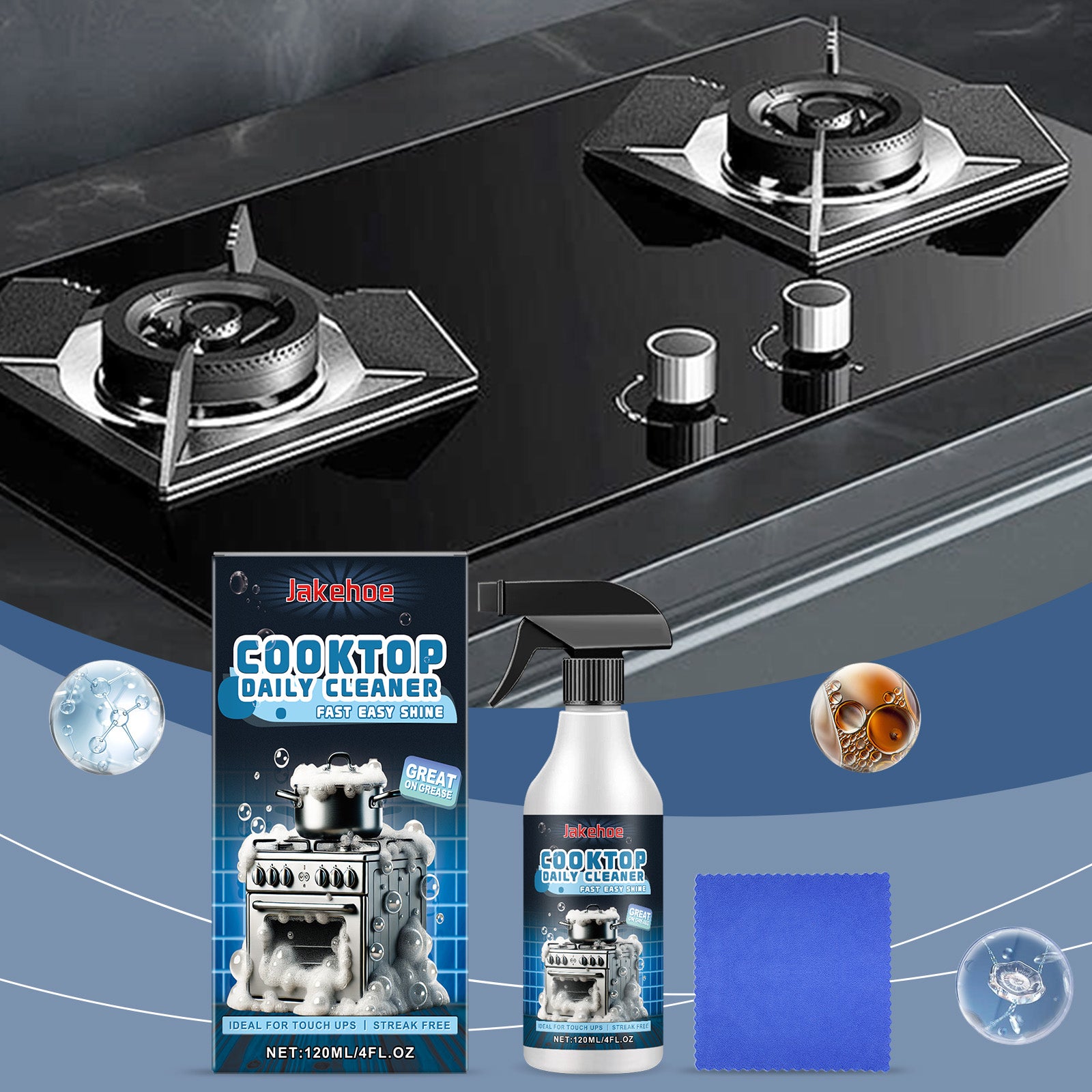 Stove Foam Cleaner Household Kitchen Stove Cleaning and Polishing Stains Grease Foam Cleaner