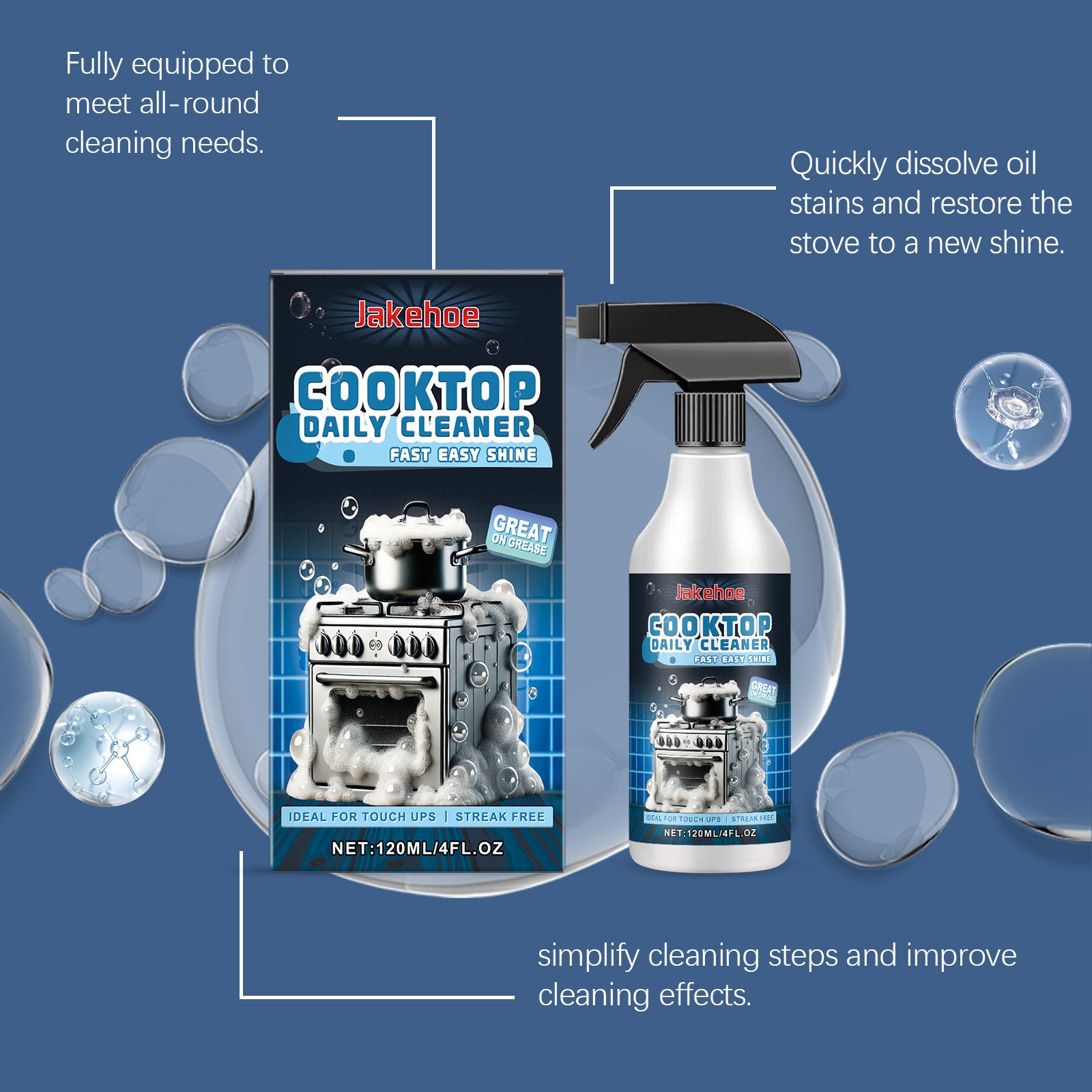 Stove Foam Cleaner Household Kitchen Stove Cleaning and Polishing Stains Grease Foam Cleaner
