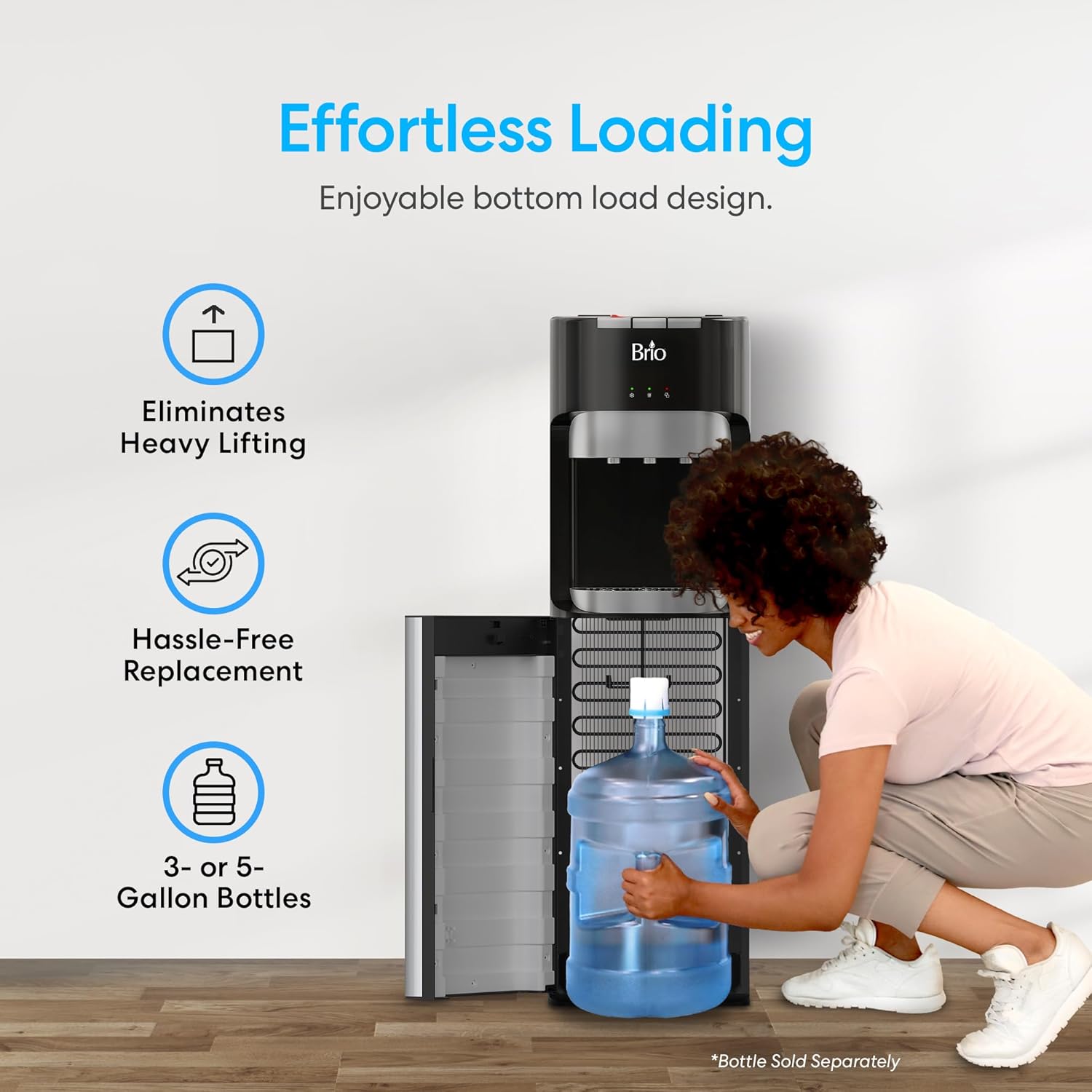 Brio Bottom Loading Water Cooler Dispenser for 5 Gallon Bottles