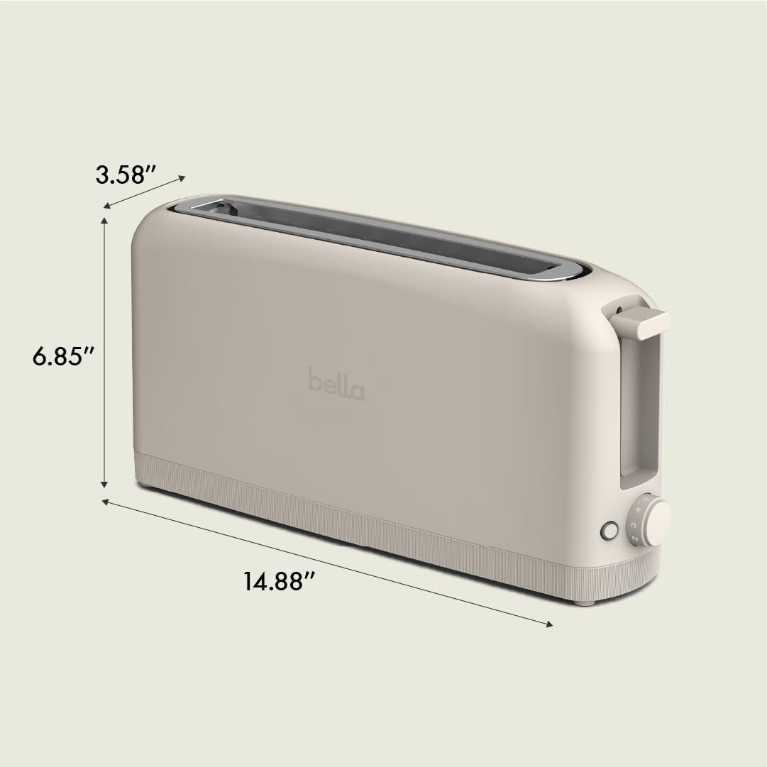 2 Slice Slim Toaster, Fits-anywhere™ Kitchenware, 6 Setting Shade Control with Reheat & Cancel Buttons, Fits sourdough, 10” Long Slot, Anti Jam & Auto Shutoff, 900 Watt, Oatmilk