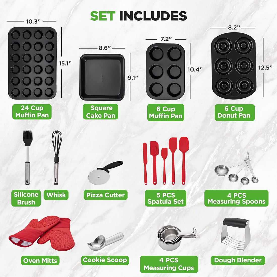 NutriChef 42-Piece Ultimate Nonstick Bakeware Set