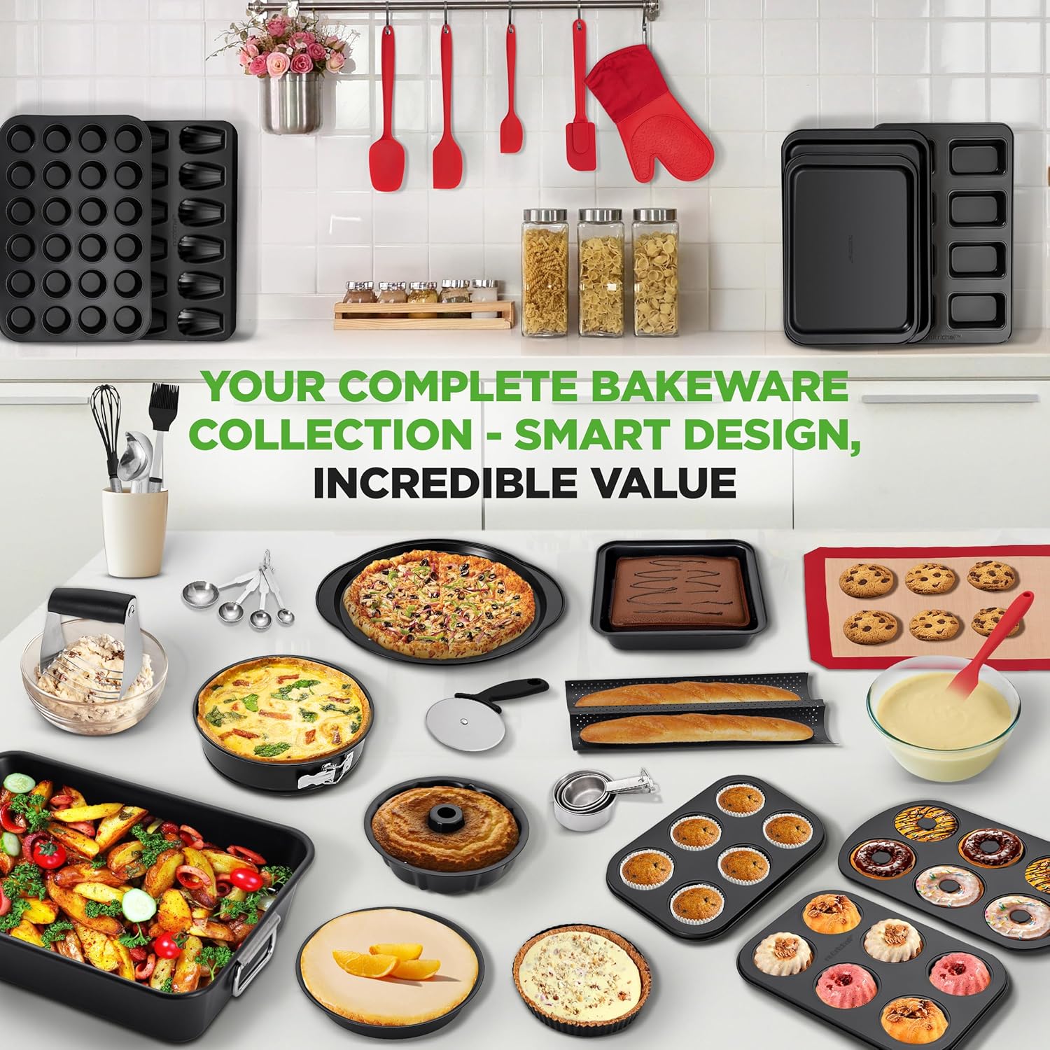 NutriChef 42-Piece Ultimate Nonstick Bakeware Set