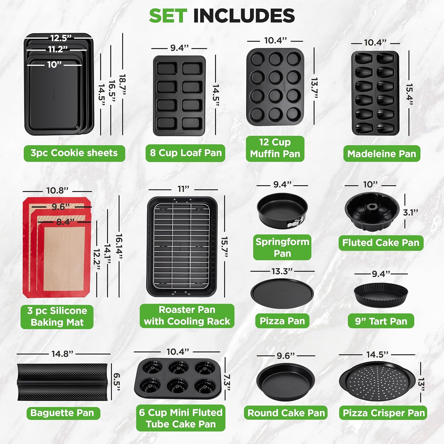 NutriChef 42-Piece Ultimate Nonstick Bakeware Set